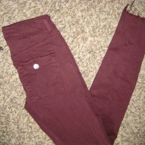 American eagle maroon super stretch jeans